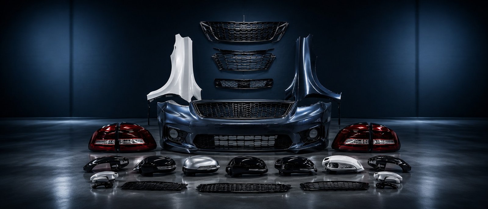 Centered auto body parts and accessories banner